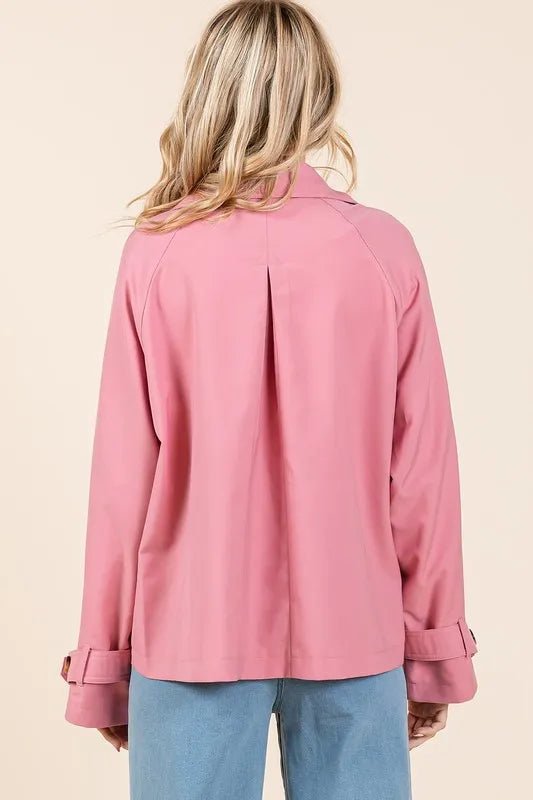 Women Jacket Double - Breasted Long Sleeve Trench Jacket casual outfit boutique fashion - BespokeX Wear