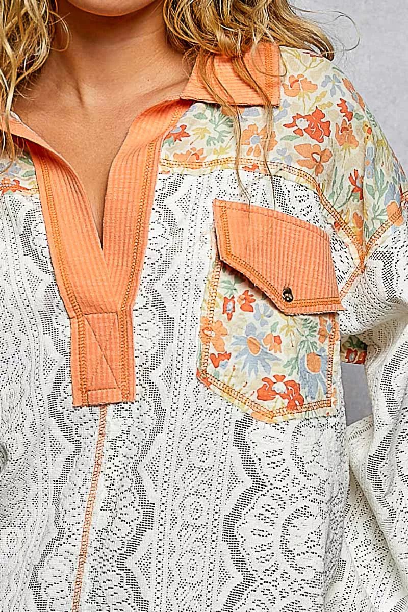 Women Women's Tops Floral Lace Long Sleeve Shirt casual outfit boutique fashion - BespokeX Wear