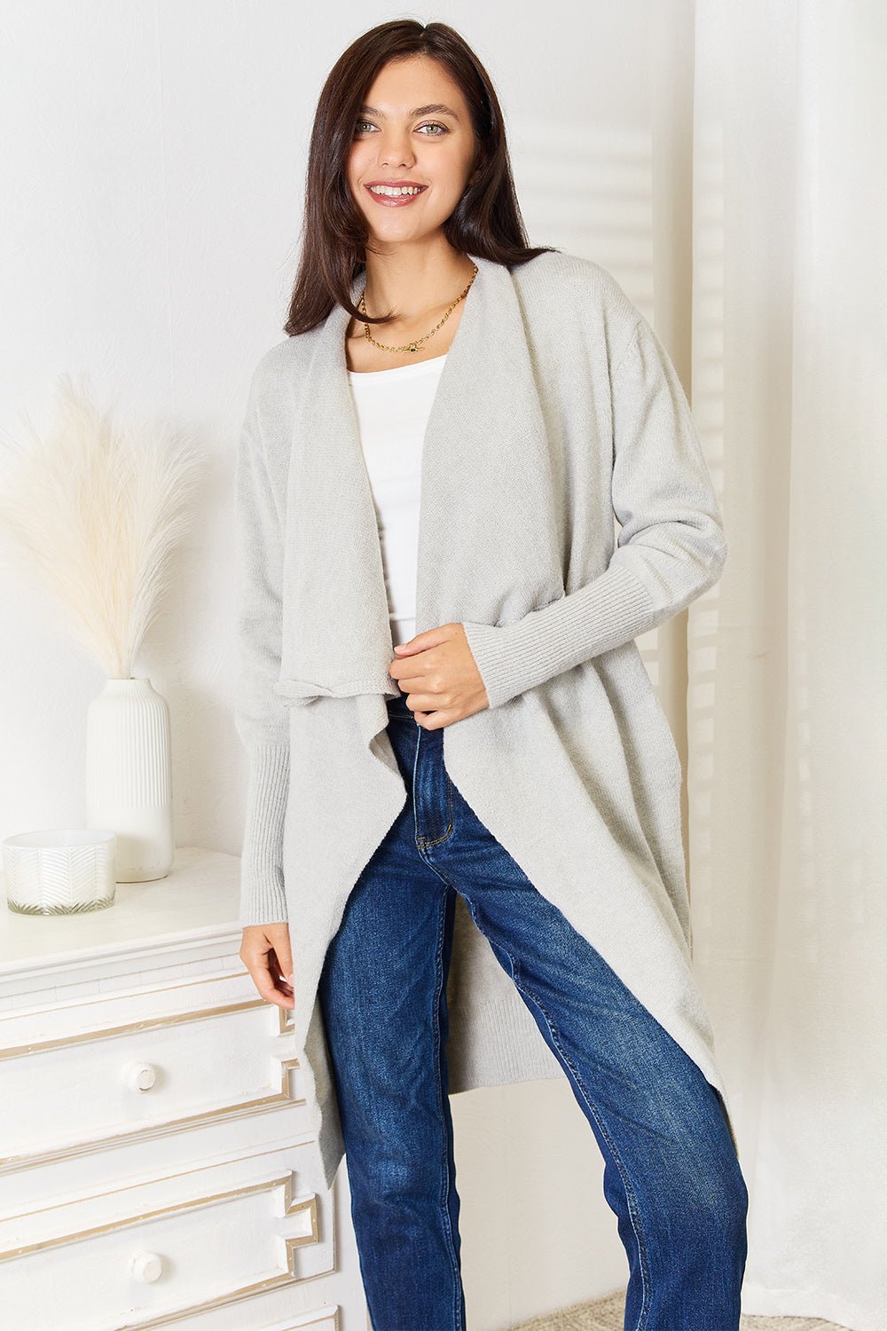 Women Angel Wings Open Front Duster Cardigan with Pockets casual outfit boutique fashion - BespokeX Wear