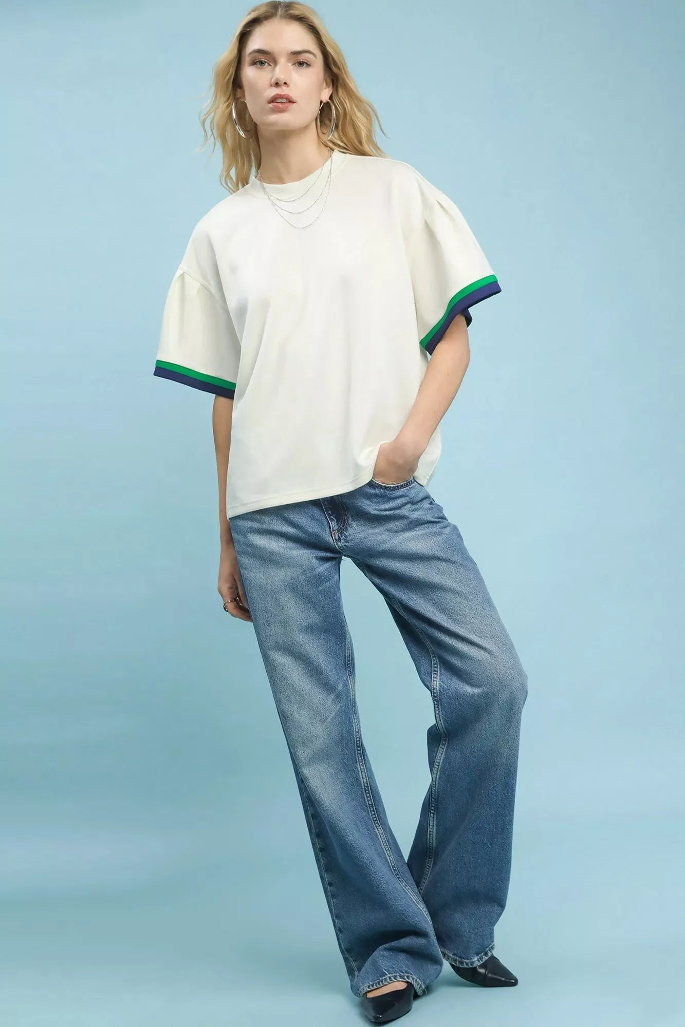 Women Bell Sleeve Knit Top Umgee Bell Sleeve Knit Top with Contrast Trim casual outfit boutique fashion - BespokeX Wear