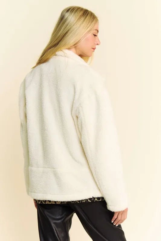 Women Faux Fur Jacket Davi & Dani Cozy Faux Fur Zip Jacket with Pockets casual outfit boutique fashion - BespokeX Wear