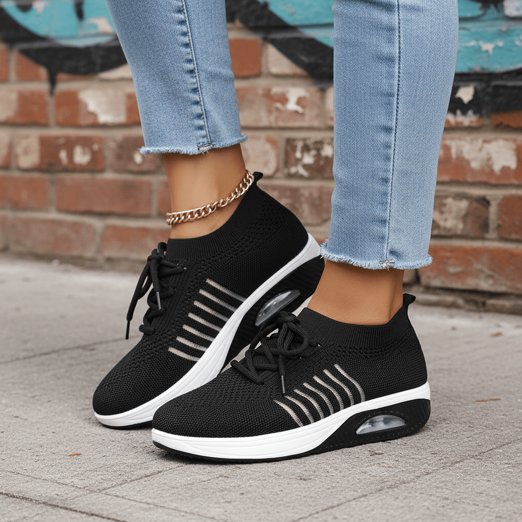 Women Footwear Breathable Mesh Lace - Up Sneakers casual outfit boutique fashion - BespokeX Wear
