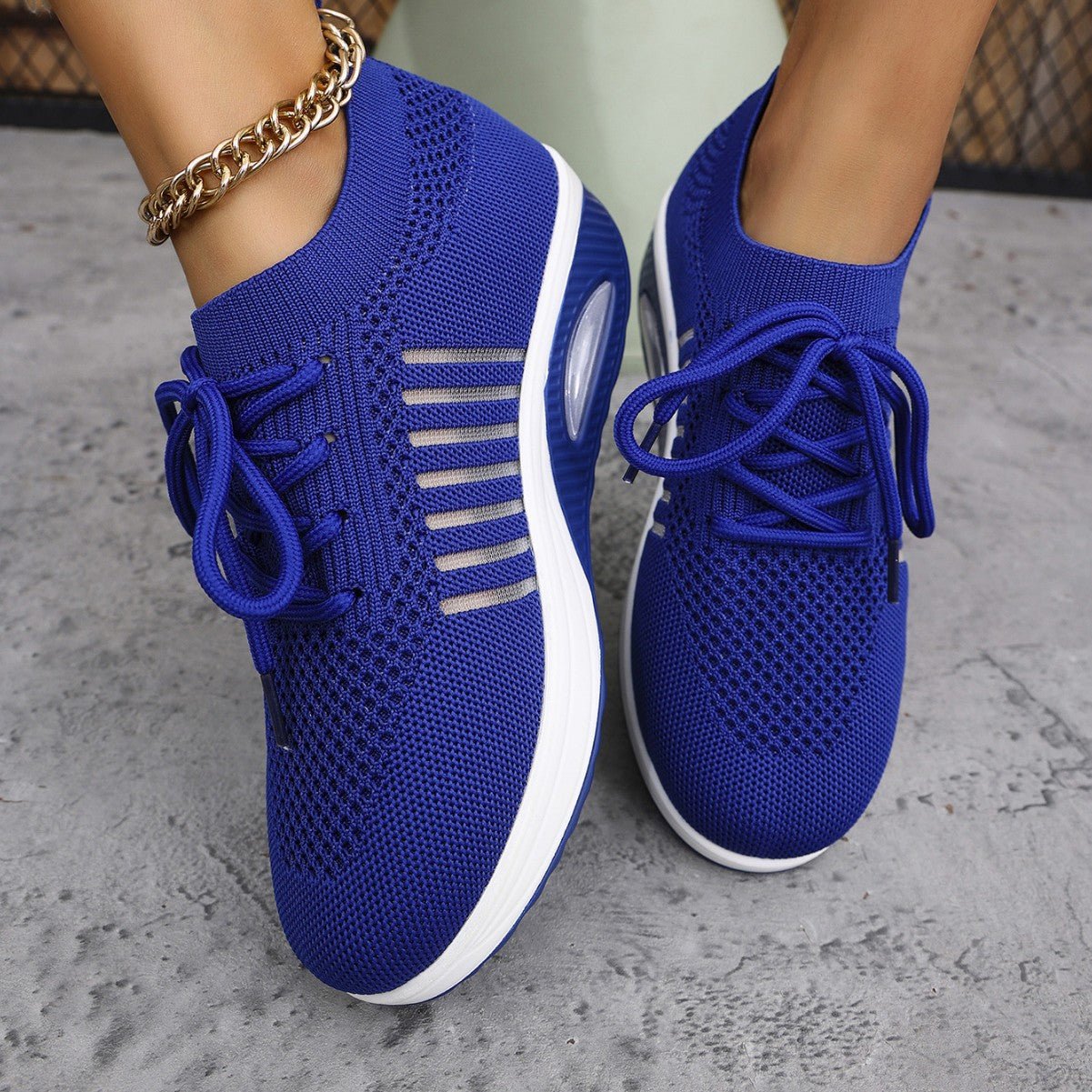 Women Footwear Breathable Mesh Lace - Up Sneakers casual outfit boutique fashion - BespokeX Wear
