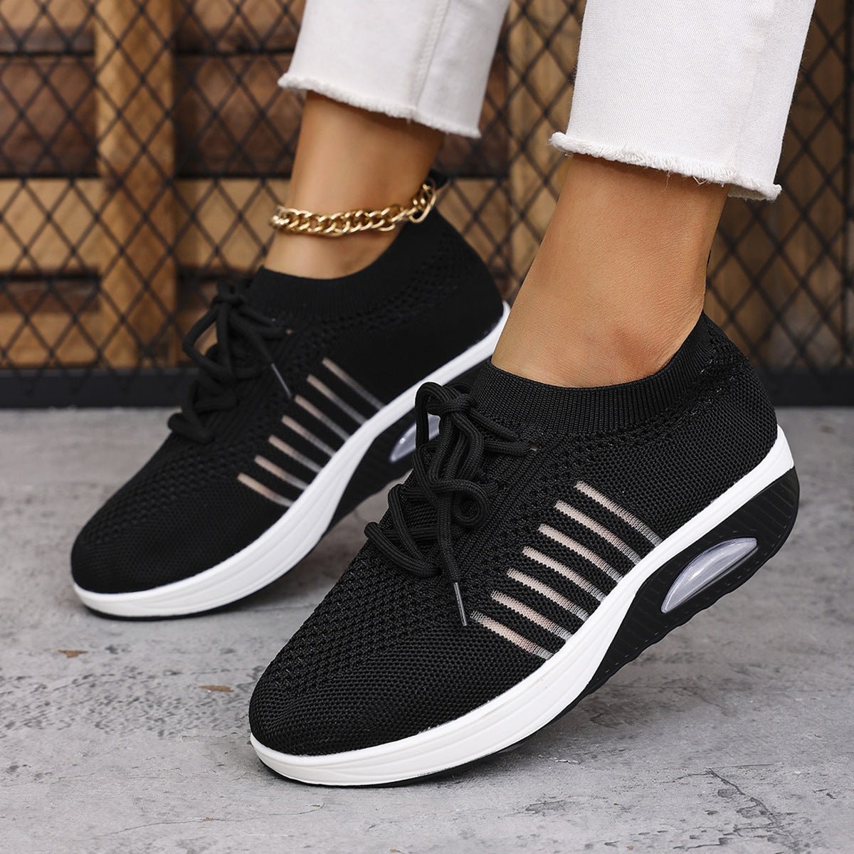 Women Footwear Breathable Mesh Lace - Up Sneakers casual outfit boutique fashion - BespokeX Wear