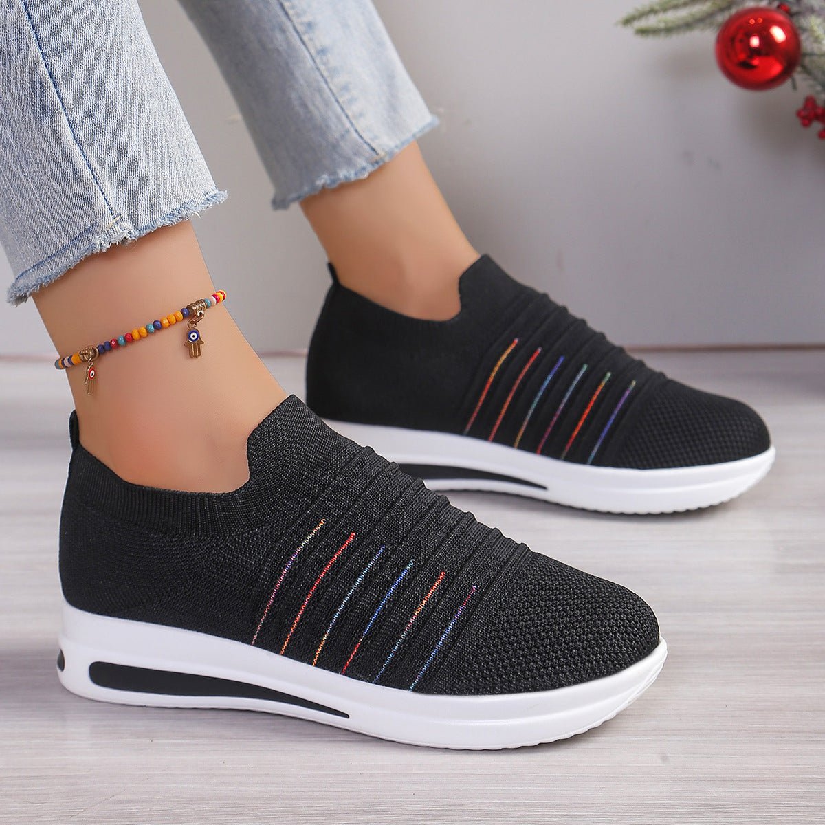 Women Sneakers Everyday Comfort Knit Slip - On Sneakers casual outfit boutique fashion - BespokeX Wear