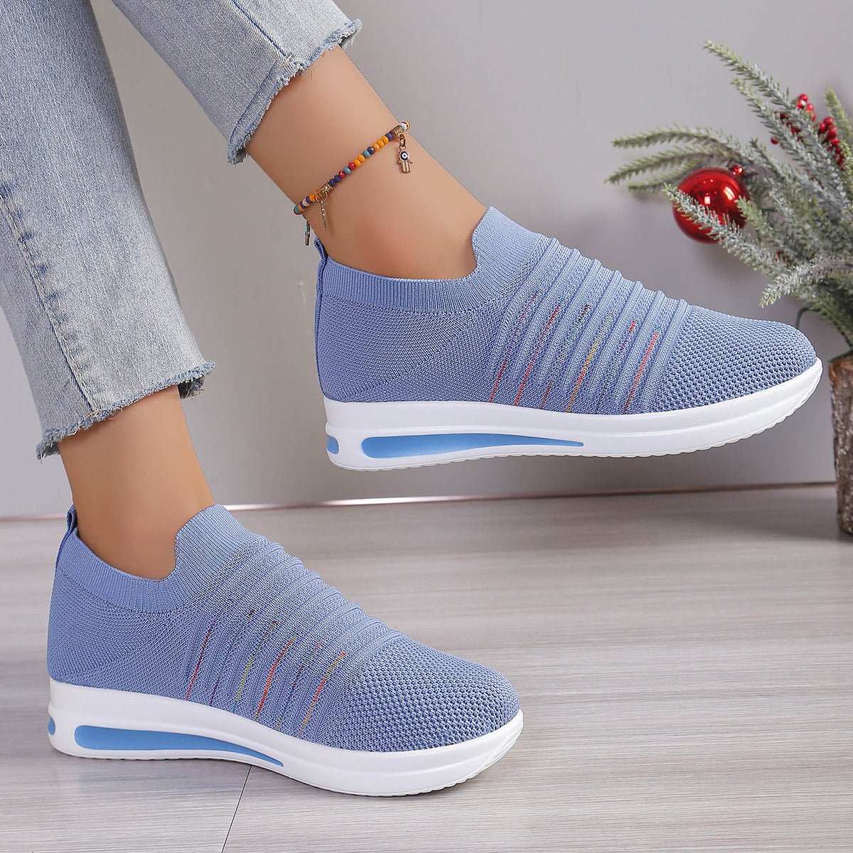 Women Sneakers Everyday Comfort Knit Slip - On Sneakers casual outfit boutique fashion - BespokeX Wear