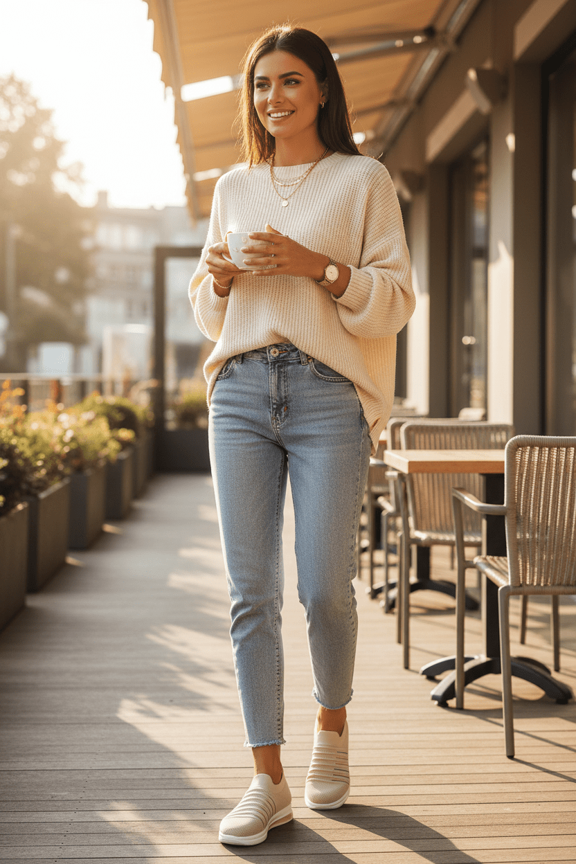 Women Sneakers Everyday Comfort Knit Slip - On Sneakers casual outfit boutique fashion - BespokeX Wear