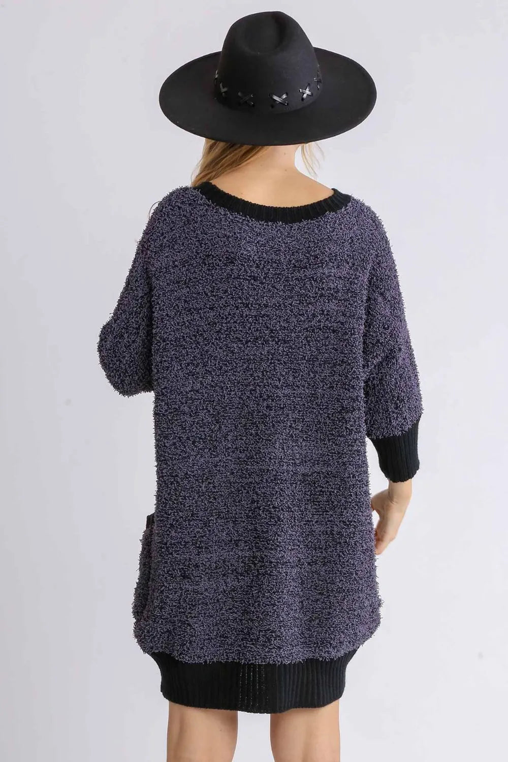 Women Sweater Dress Cozy Pocket Sweater Dress – Relaxed Fit Knit Dress (Full Size) casual outfit boutique fashion - BespokeX Wear