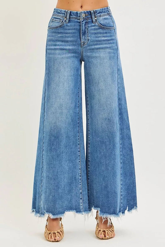 Women Wide Leg Jeans High - Rise Ankle - Length Wide - Leg Denim Jeans casual outfit boutique fashion - BespokeX Wear