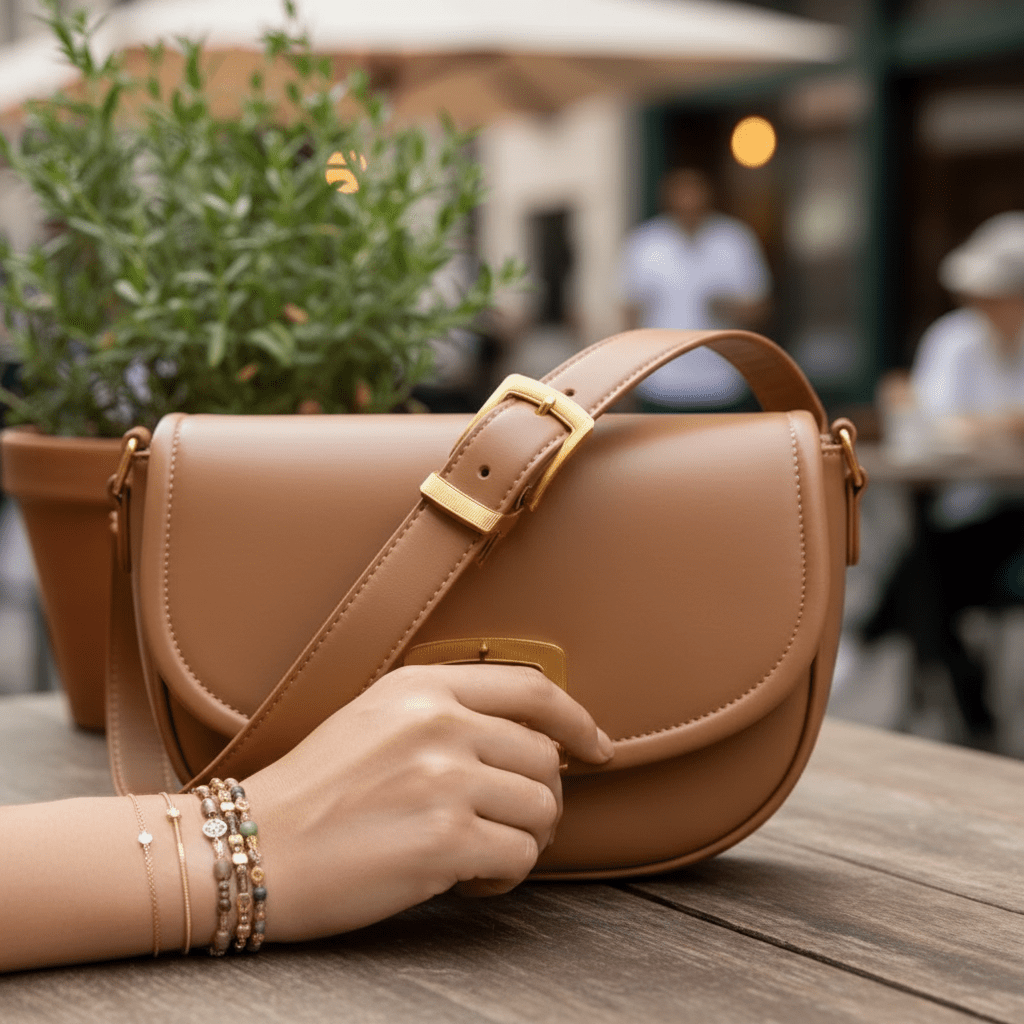 Women Women's Accessories Crescent Buckle Crossbody Bag - Women's Faux Leather Small Shoulder Bag casual outfit boutique fashion - BespokeX Wear