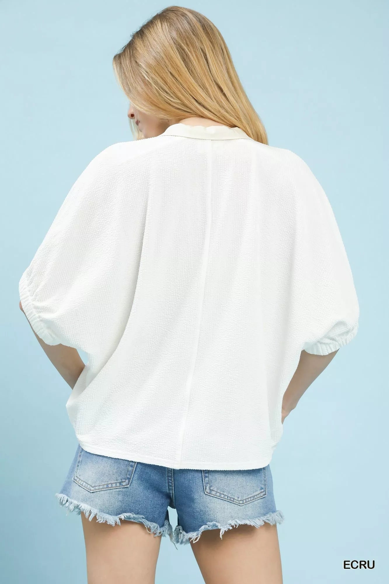 Women Women's Blouse Contrast Trim V - Neck Linen - Feel Top for Women casual outfit boutique fashion - BespokeX Wear
