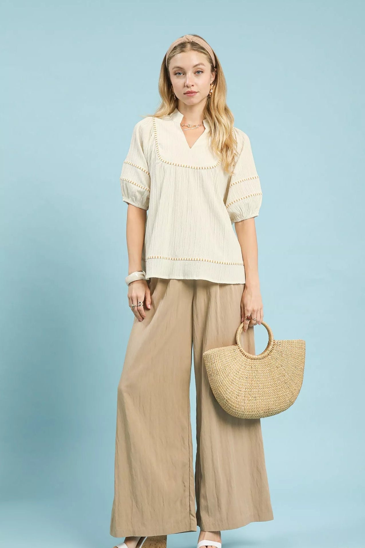 Women Women’s Casual Top Textured Everyday Short Sleeve Top – Relaxed Fit casual outfit boutique fashion - BespokeX Wear