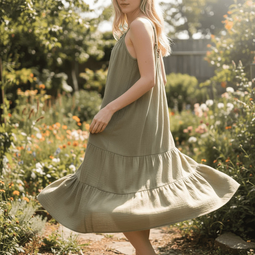 Women Women's Dresses Cotton Gauze Midi Dress casual outfit boutique fashion - BespokeX Wear