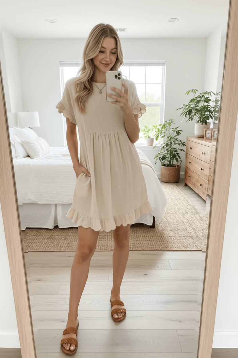Women Women's Dresses Linen Babydoll Dress casual outfit boutique fashion - BespokeX Wear