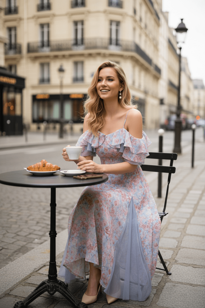 Women Women's Dresses Mesh Patchwork Off - Shoulder Maxi Dress casual outfit boutique fashion - BespokeX Wear