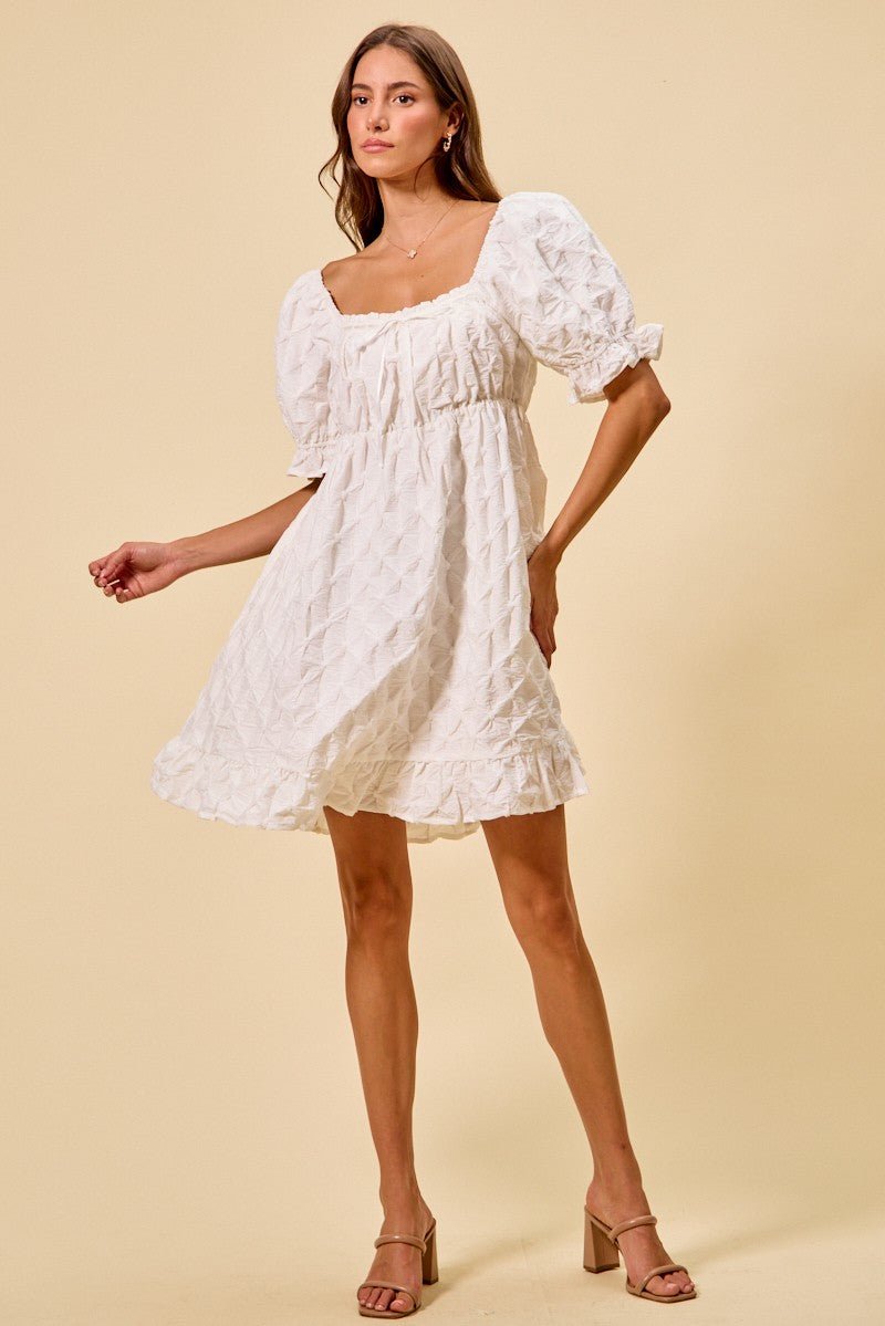 Women Women's Dresses Ruched Bust Woven Mini Dress casual outfit boutique fashion - BespokeX Wear