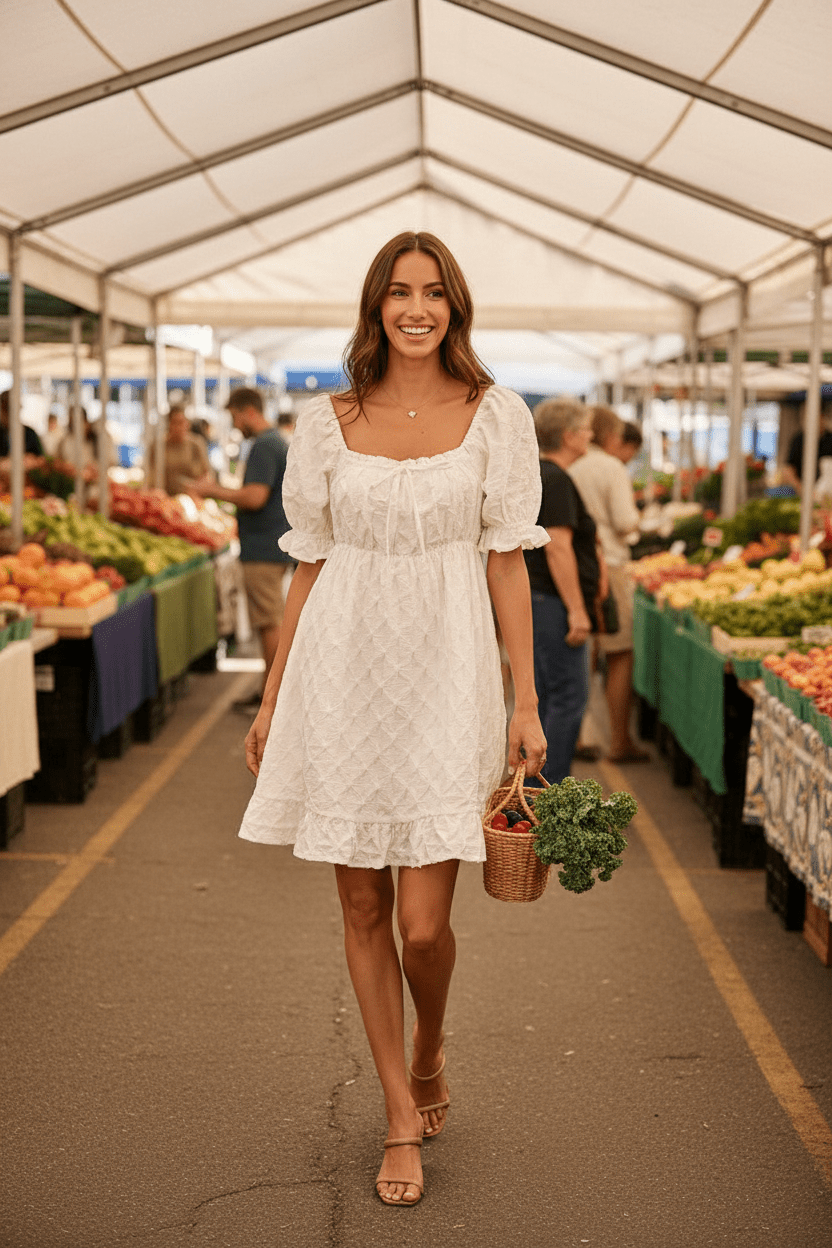 Women Women's Dresses Ruched Bust Woven Mini Dress casual outfit boutique fashion - BespokeX Wear