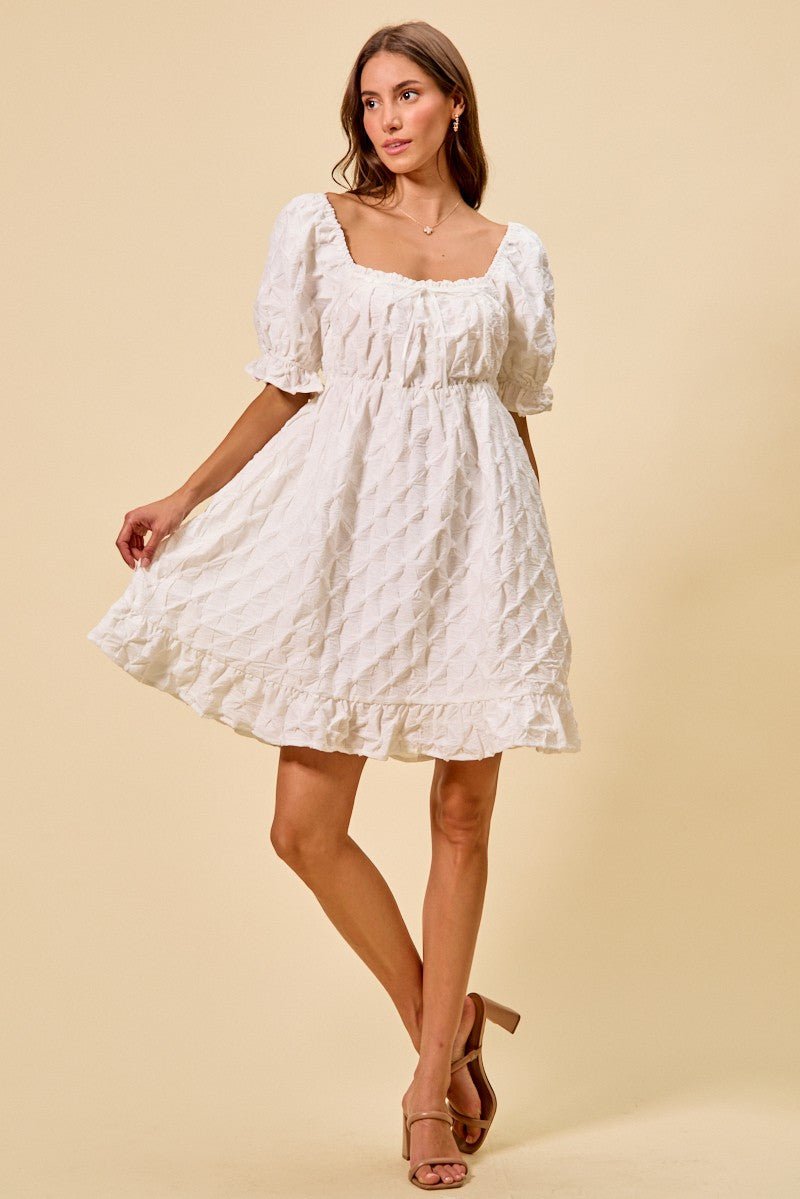 Women Women's Dresses Ruched Bust Woven Mini Dress casual outfit boutique fashion - BespokeX Wear