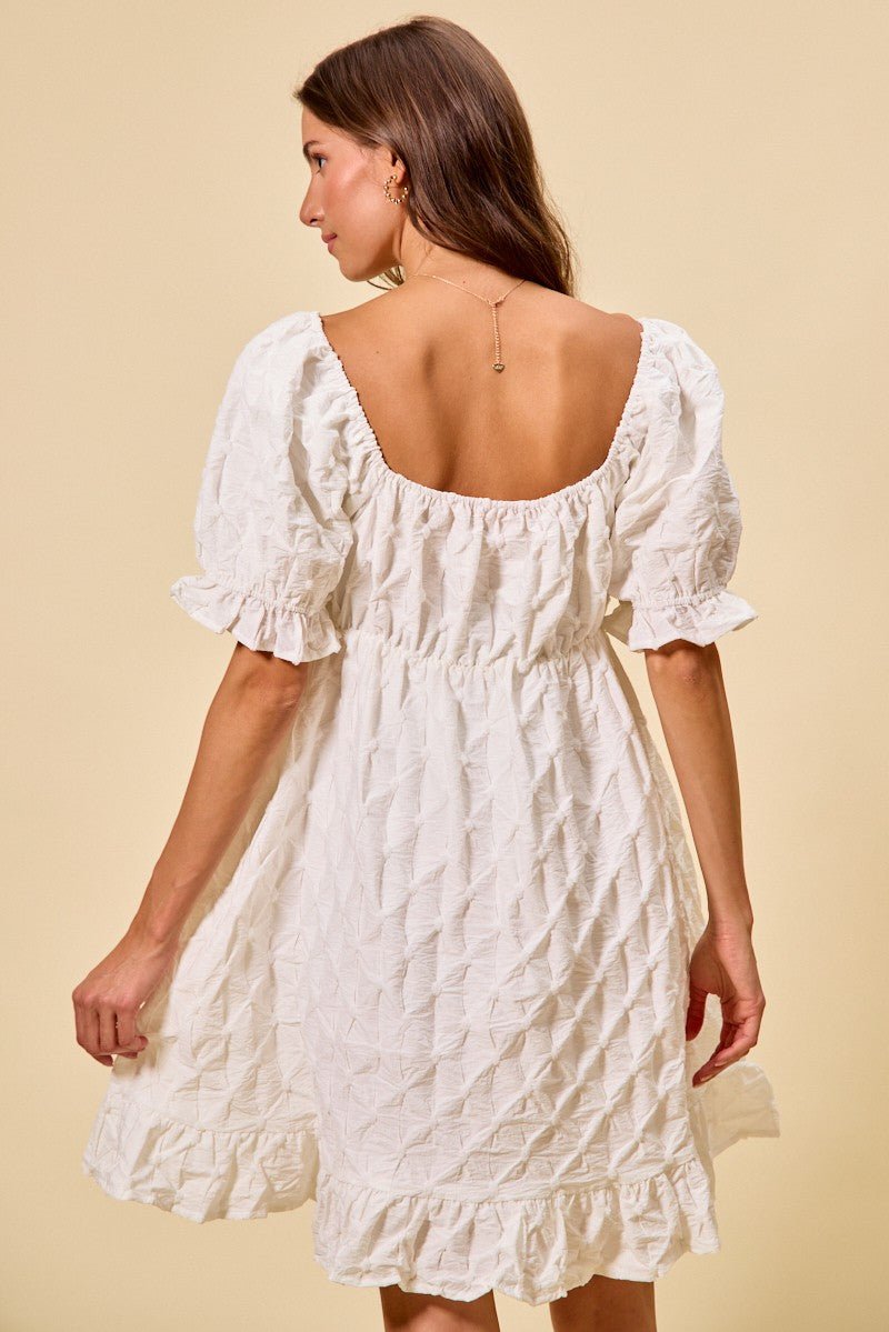 Women Women's Dresses Ruched Bust Woven Mini Dress casual outfit boutique fashion - BespokeX Wear