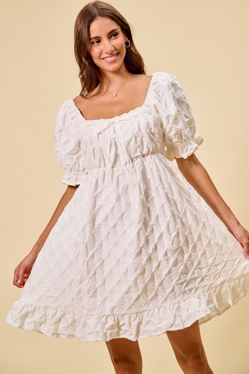 Women Women's Dresses Ruched Bust Woven Mini Dress casual outfit boutique fashion - BespokeX Wear