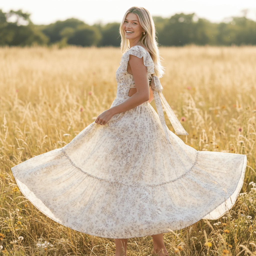 Women Women's Dresses Tiered Ruffle Maxi Dress - Women's Elegant Flowing Summer Dress (Plus Size) casual outfit boutique fashion - BespokeX Wear