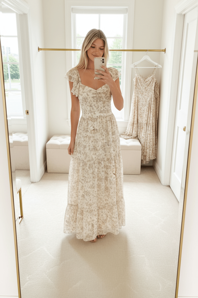 Women Women's Dresses Tiered Ruffle Maxi Dress - Women's Elegant Flowing Summer Dress (Plus Size) casual outfit boutique fashion - BespokeX Wear