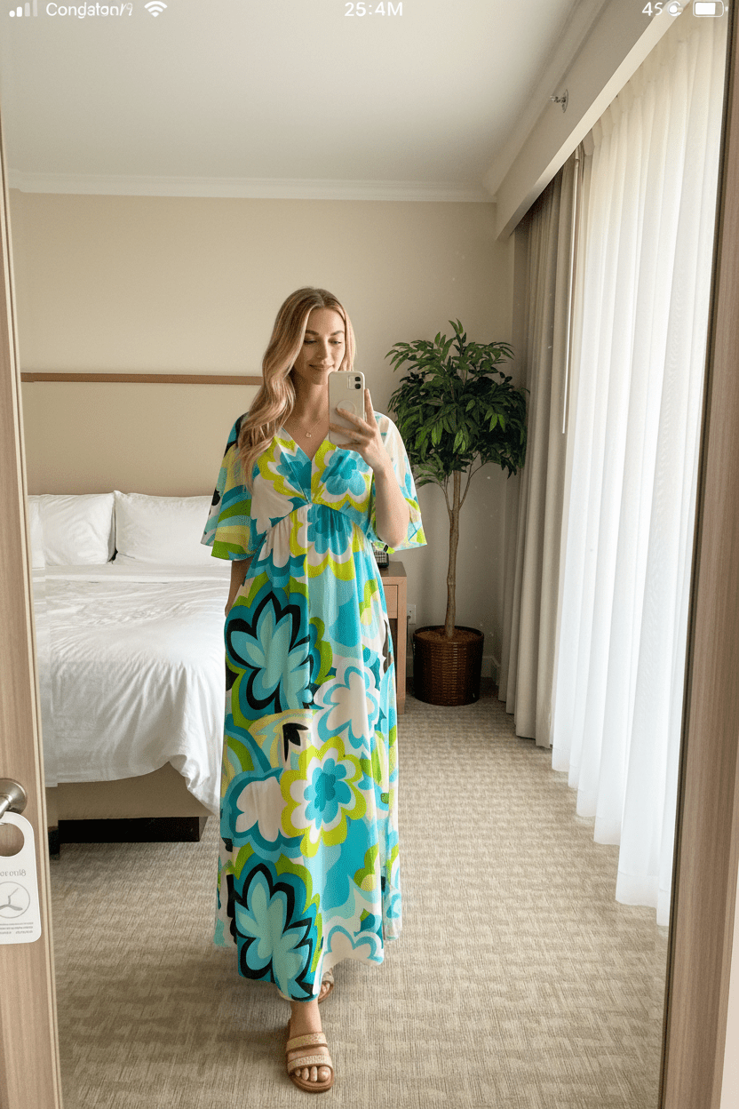 Women Women's Dresses Tropical Floral Maxi Dress - Women's Flowy Slit Vacation Statement Dress casual outfit boutique fashion - BespokeX Wear