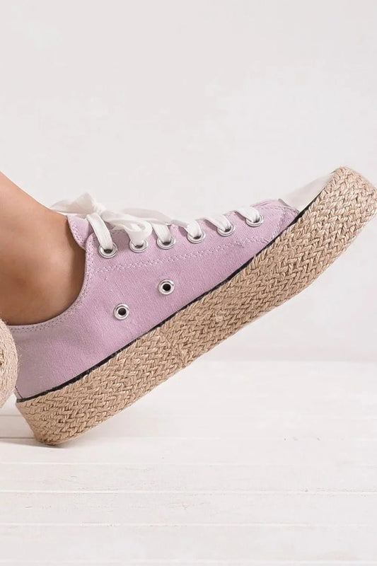 Women Women’s Fashion Sneakers Casual Woven Espadrille Sneakers – Everyday Cute Comfort Lace - Up Shoes casual outfit boutique fashion - BespokeX Wear