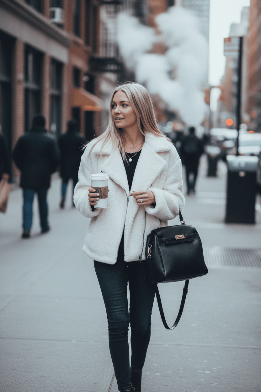 Women Women's Jackets Cozy Faux Fur Zip Jacket - Women's Soft Plush Outerwear with Pockets casual outfit boutique fashion - BespokeX Wear