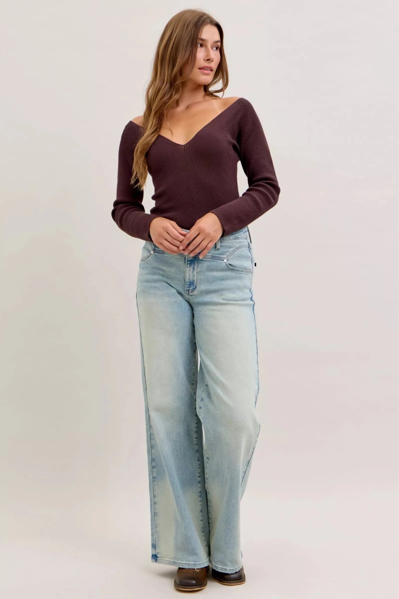 Women Women’s Jeans Judy Blue Tummy Control High Waist Straight Leg Jeans – Vintage Wash casual outfit boutique fashion - BespokeX Wear