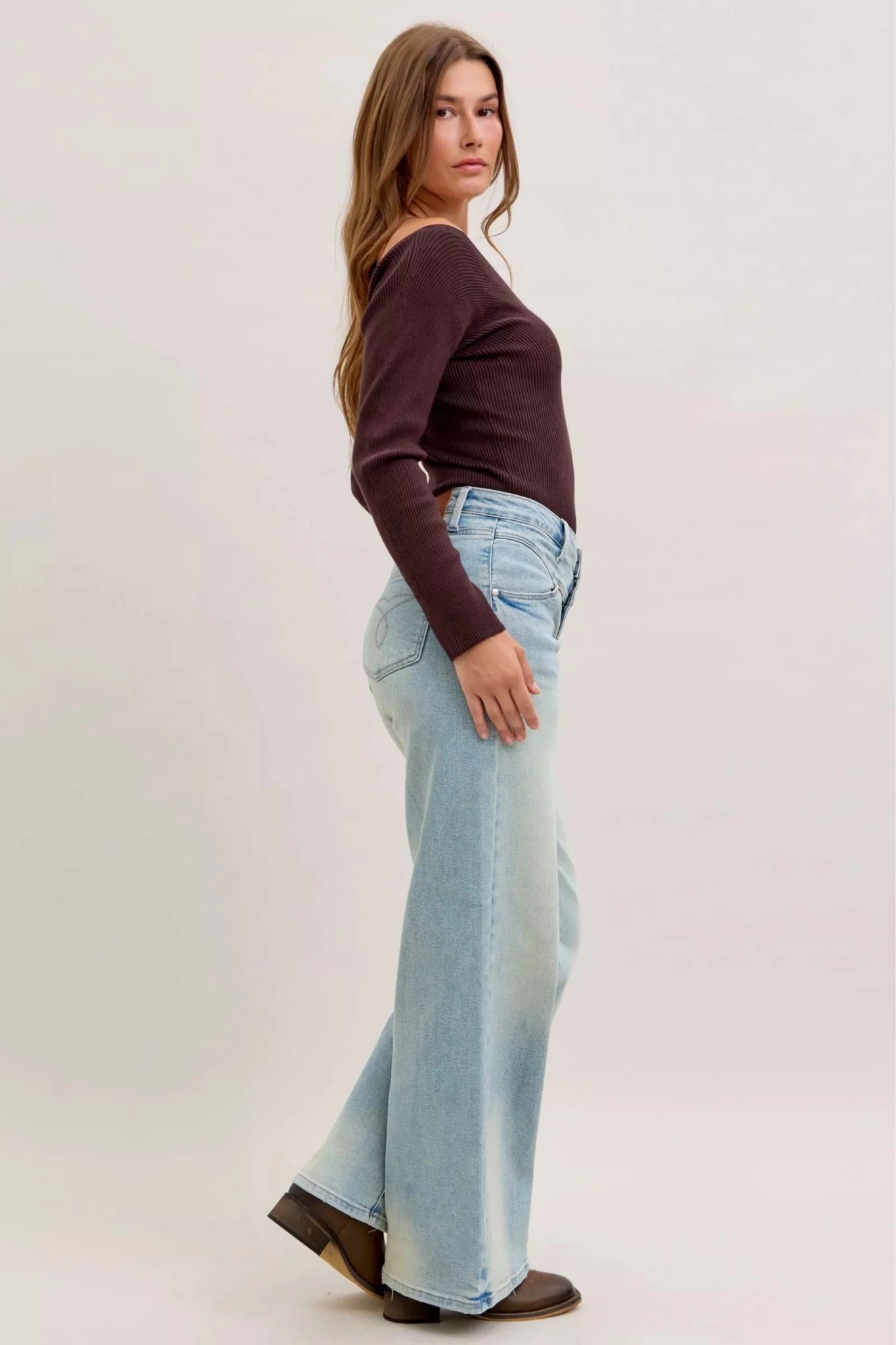 Women Women’s Jeans Judy Blue Tummy Control High Waist Straight Leg Jeans – Vintage Wash casual outfit boutique fashion - BespokeX Wear