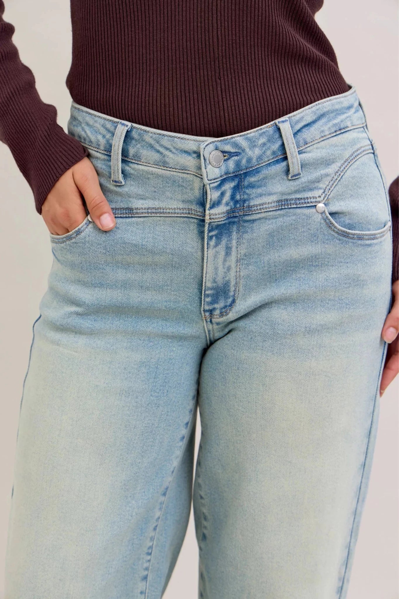 Women Women’s Jeans Judy Blue Tummy Control High Waist Straight Leg Jeans – Vintage Wash casual outfit boutique fashion - BespokeX Wear