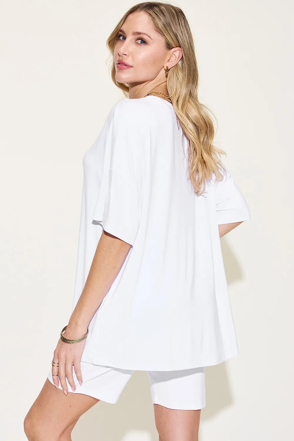 Women Women’s Lounge Set Everyday Relaxed V - Neck Lounge Set – Soft Two - Piece T-Shirt & Shorts Outfit (S - 3XL) casual outfit boutique fashion - BespokeX Wear