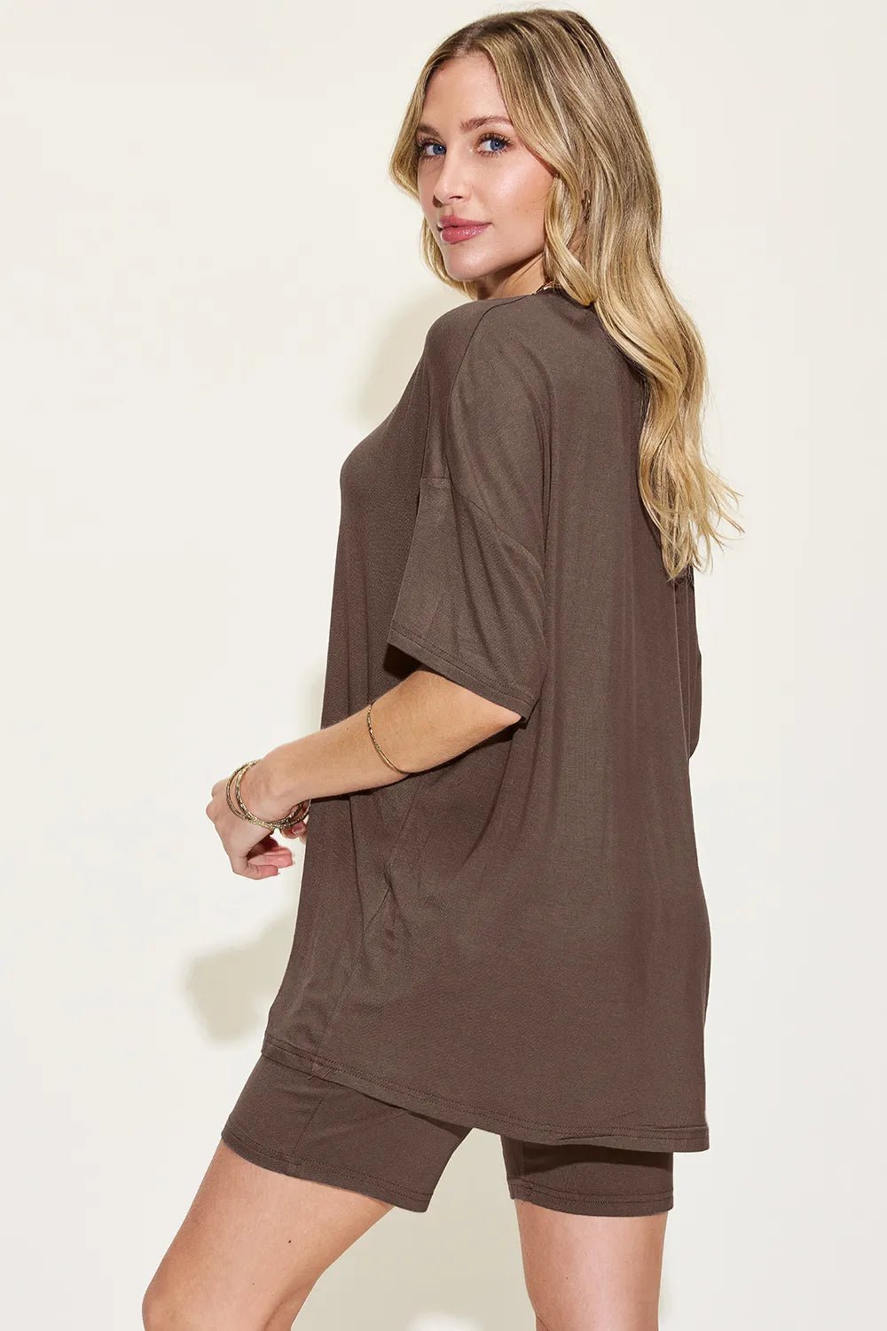 Women Women’s Lounge Set Everyday Relaxed V - Neck Lounge Set – Soft Two - Piece T-Shirt & Shorts Outfit (S - 3XL) casual outfit boutique fashion - BespokeX Wear