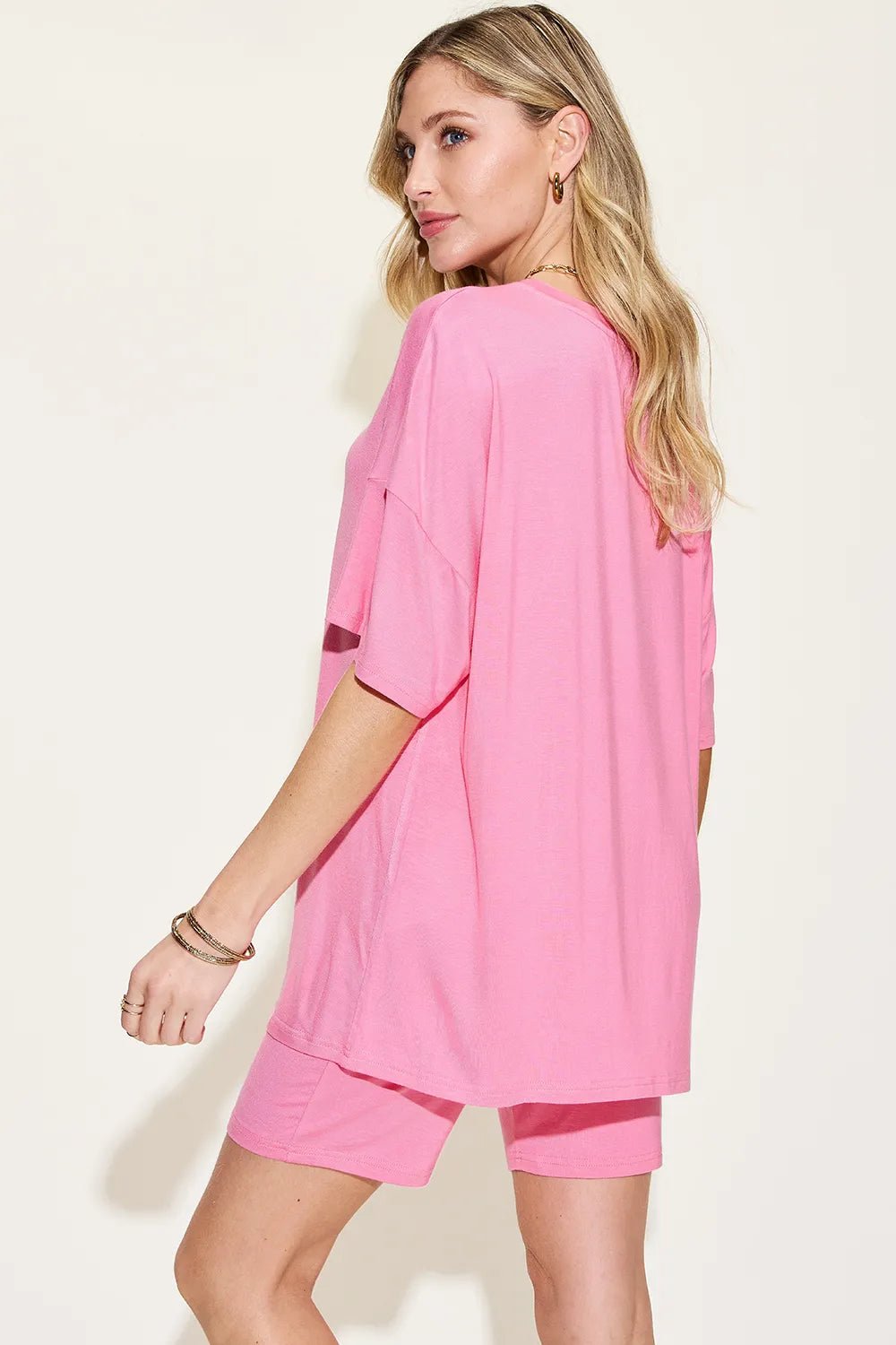 Women Women’s Lounge Set Everyday Relaxed V - Neck Lounge Set – Soft Two - Piece T-Shirt & Shorts Outfit (S - 3XL) casual outfit boutique fashion - BespokeX Wear