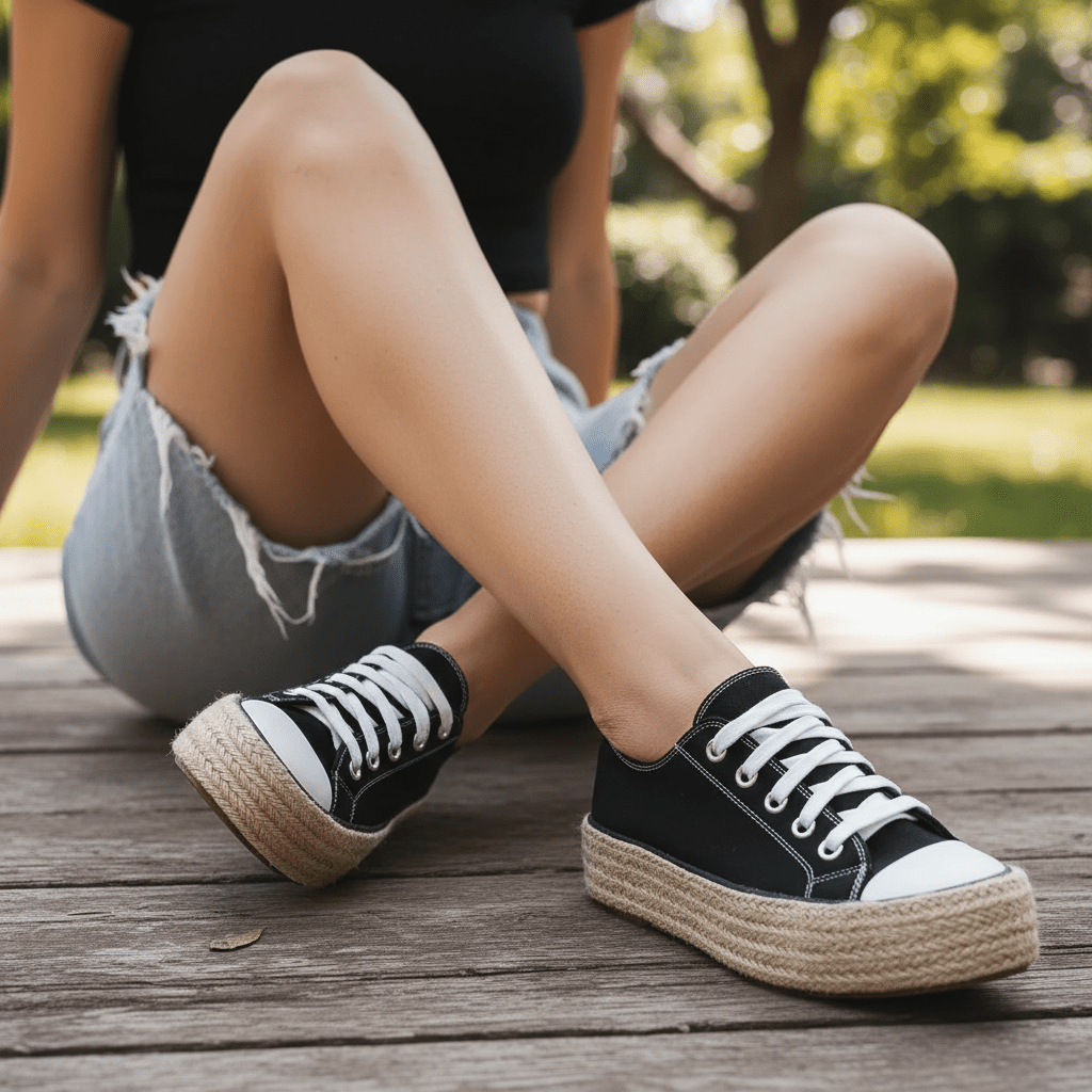 Women Women's Sneakers Espadrille Lace - Up Sneakers - Women's Lightweight Summer Comfort Shoes casual outfit boutique fashion - BespokeX Wear