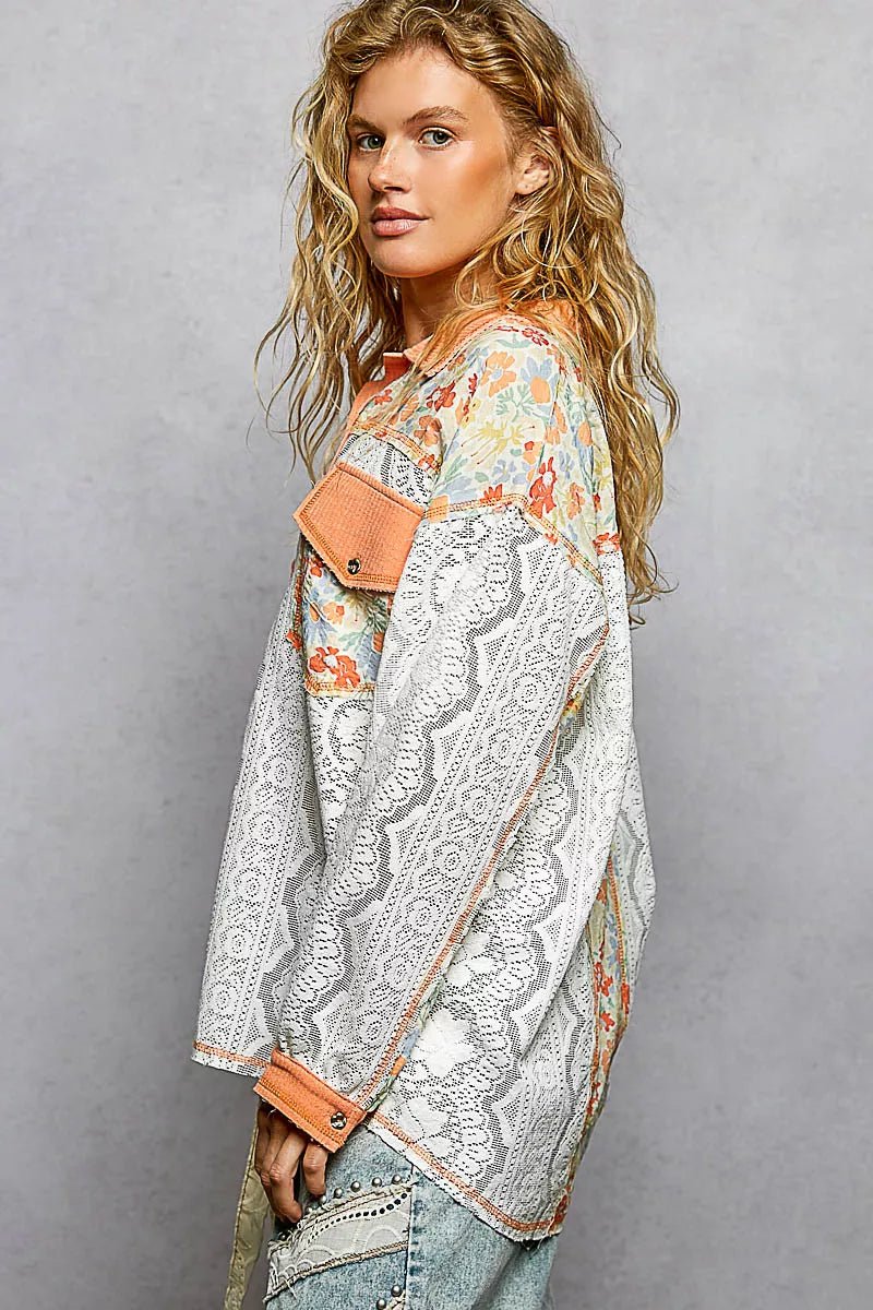 Women Women's Tops Floral Lace Long Sleeve Shirt casual outfit boutique fashion - BespokeX Wear