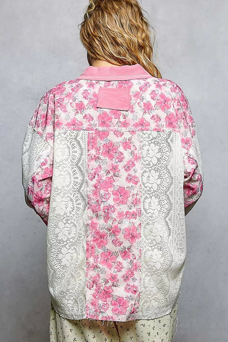 Women Women's Tops Floral Lace Pocket Shirt casual outfit boutique fashion - BespokeX Wear
